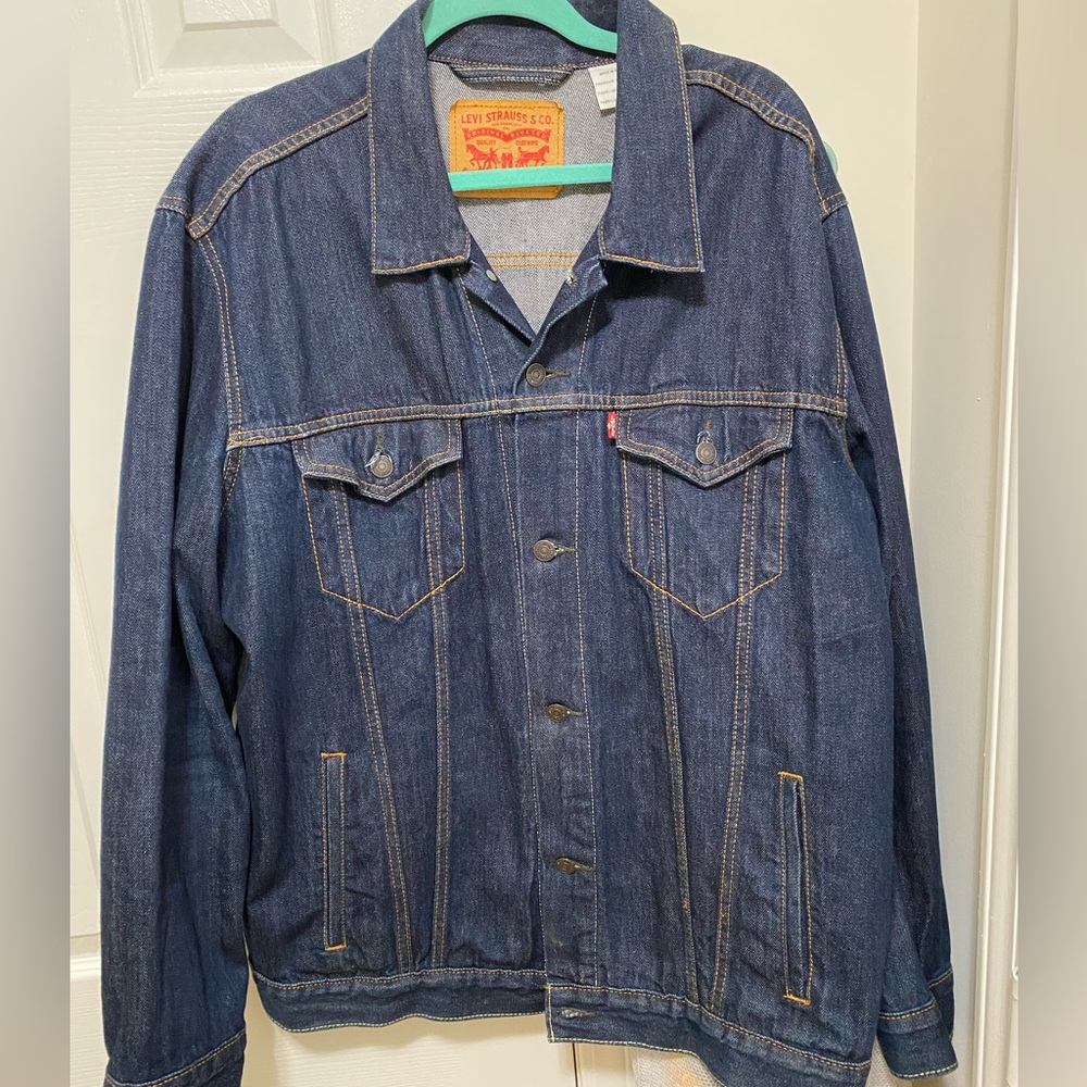 Classic Dark indigo Levi’s Trucker Jacket.